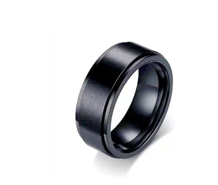 Black Tungsten Steel Ring for Business Fashion