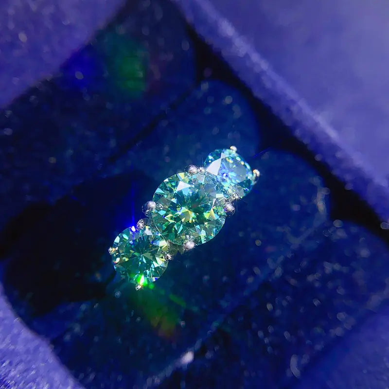 925 Silver Moissanite Ring for Women's Fashion