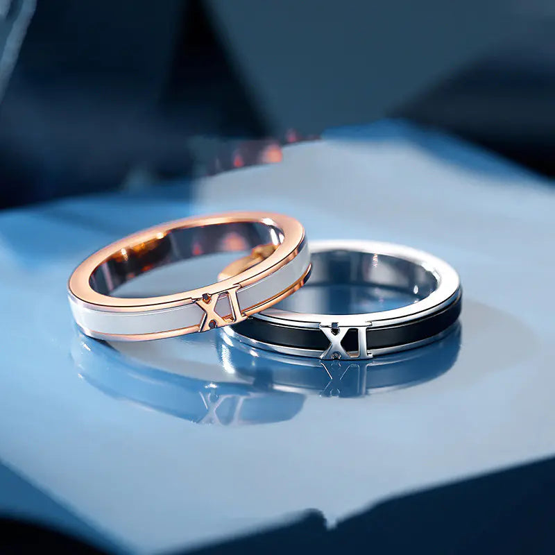 Electroplated Silver Couple Rings for Men and Women