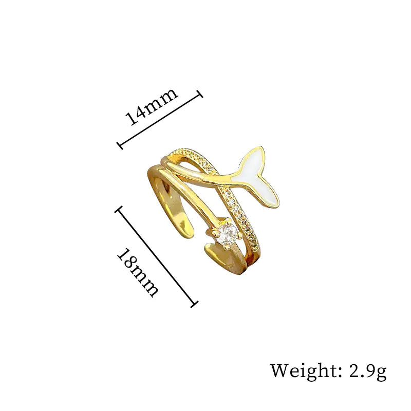 Geometric Design Gold-Plated Diamond Ring for Women