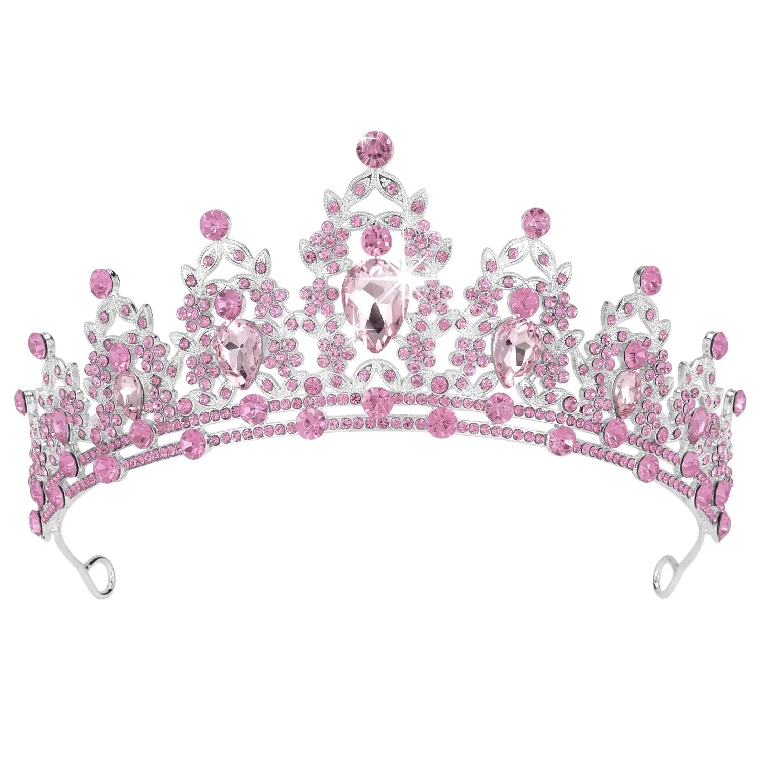 Tiaras for Women Didder Pink Crystal Tiara Crowns for Women Silver Crown Tiaras for Girls Princess Crown Wedding Tiaras and Crowns for Women Brides Birthday Party Christmas Prom