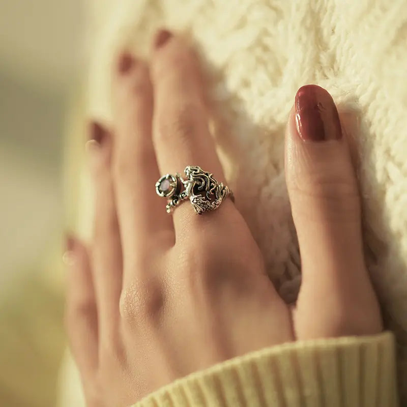 Distressed All-Match Ring for Women's Fashion