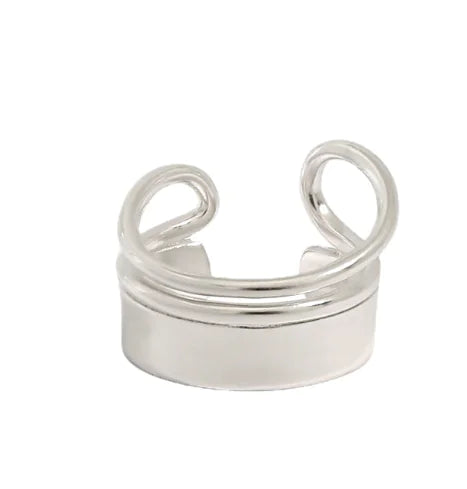 Personalized Double Hollow Sterling Silver Ring for Women