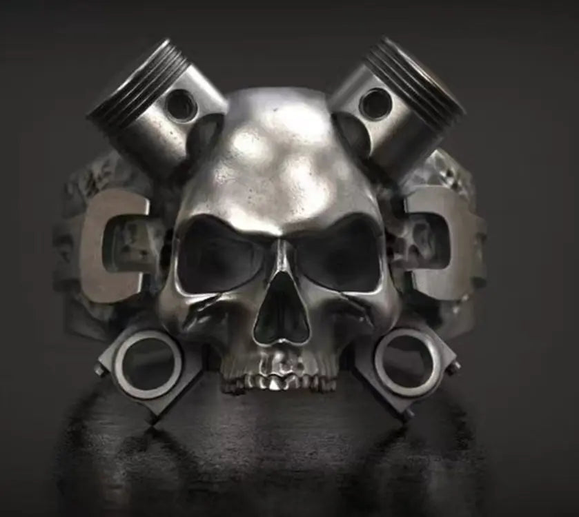 Men's Zinc Alloy Skull Ring with Punk Style Design