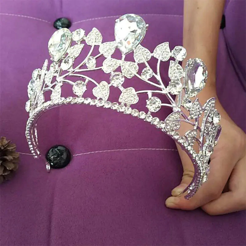 New European and American Bride Crown with Rhinestones