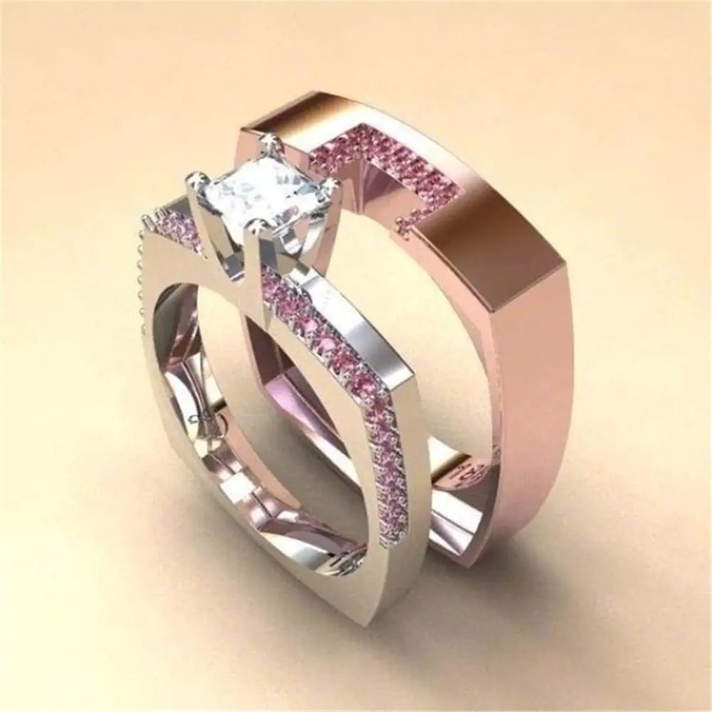 Inlaid Zirconium Ring for Women's Fashion