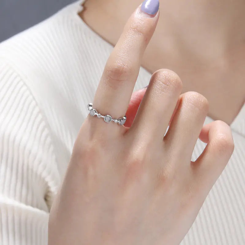 S925 Silver Opal Ring for Women