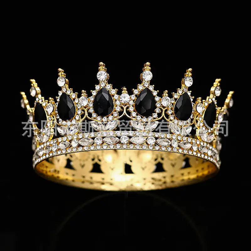 Baroque Crown Wedding Hair Accessory with Rhinestones