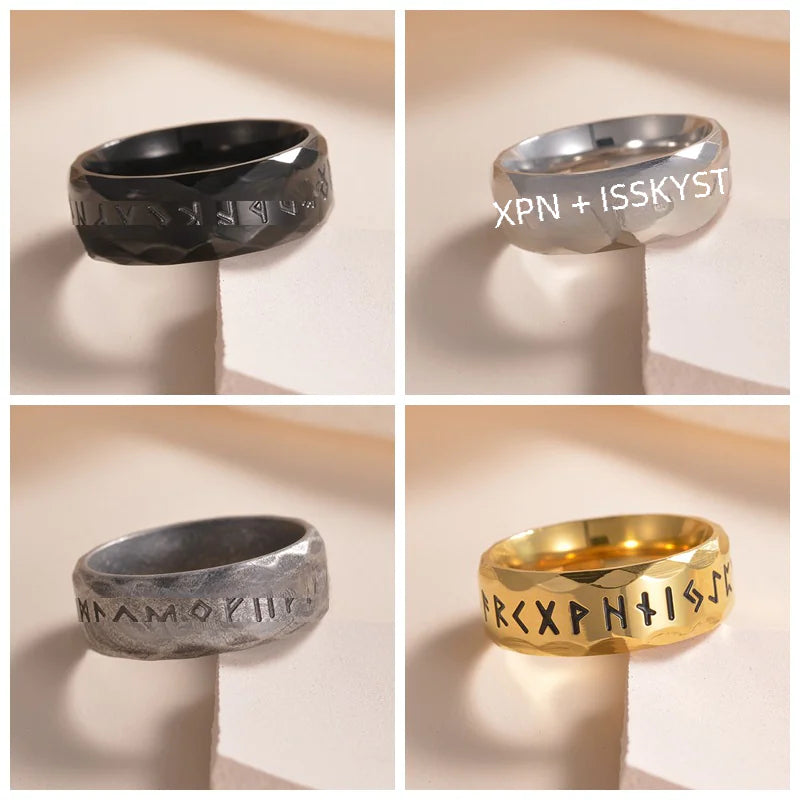2023 Nordic Viking Rune Titanium Steel Ring for Men