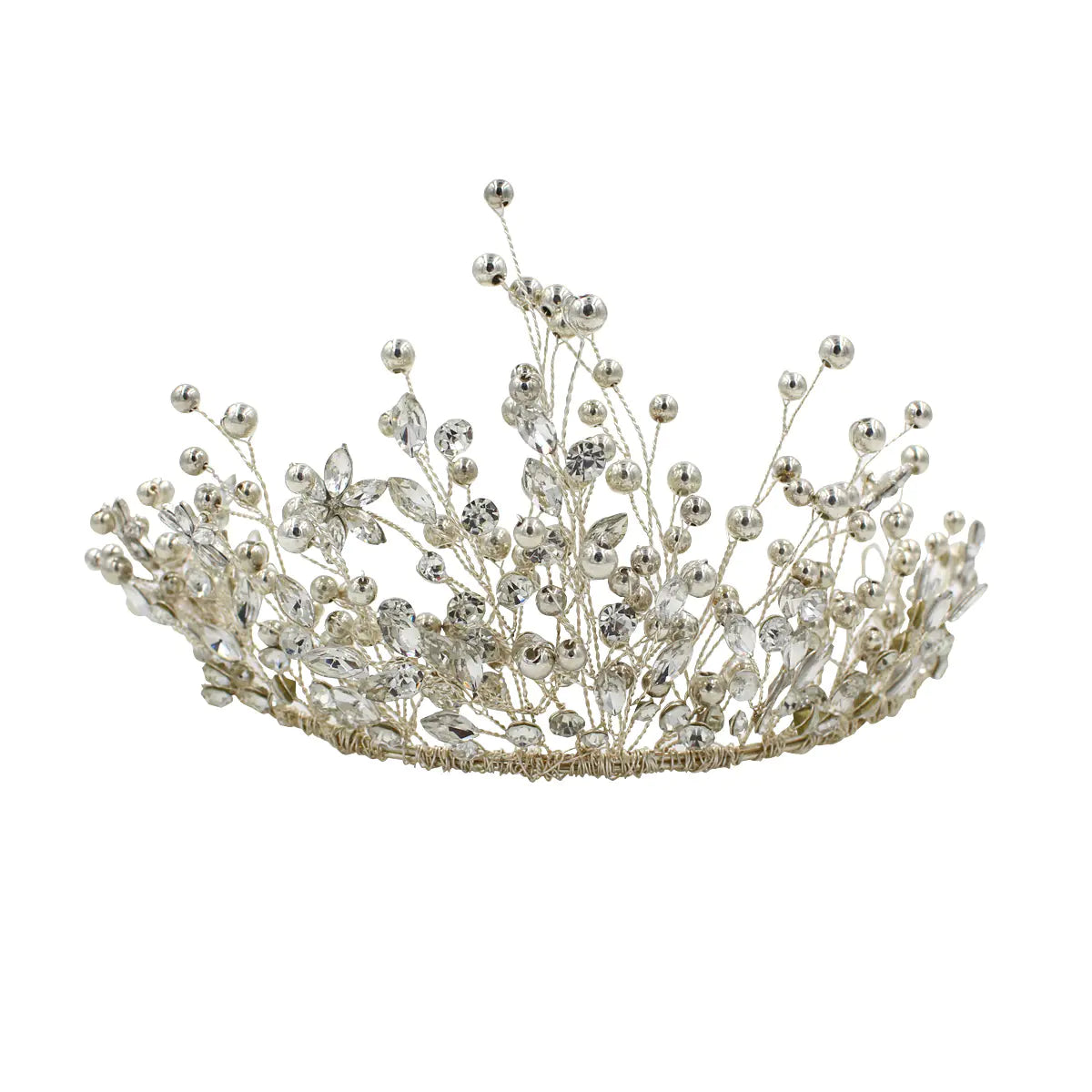 Handcrafted Beaded Crown Bridal Hair Accessory
