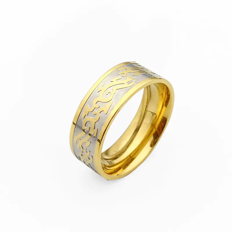 Gold plated Dragon Pattern Fashion Ring