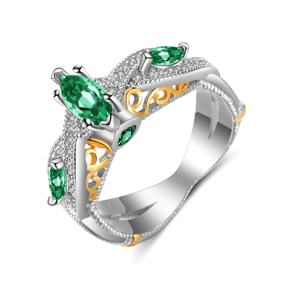 Two-Tone Gold Plated Engagement Ring for Women