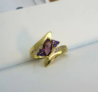 18K Gold Plated Multi-Color Zircon Ring for Women