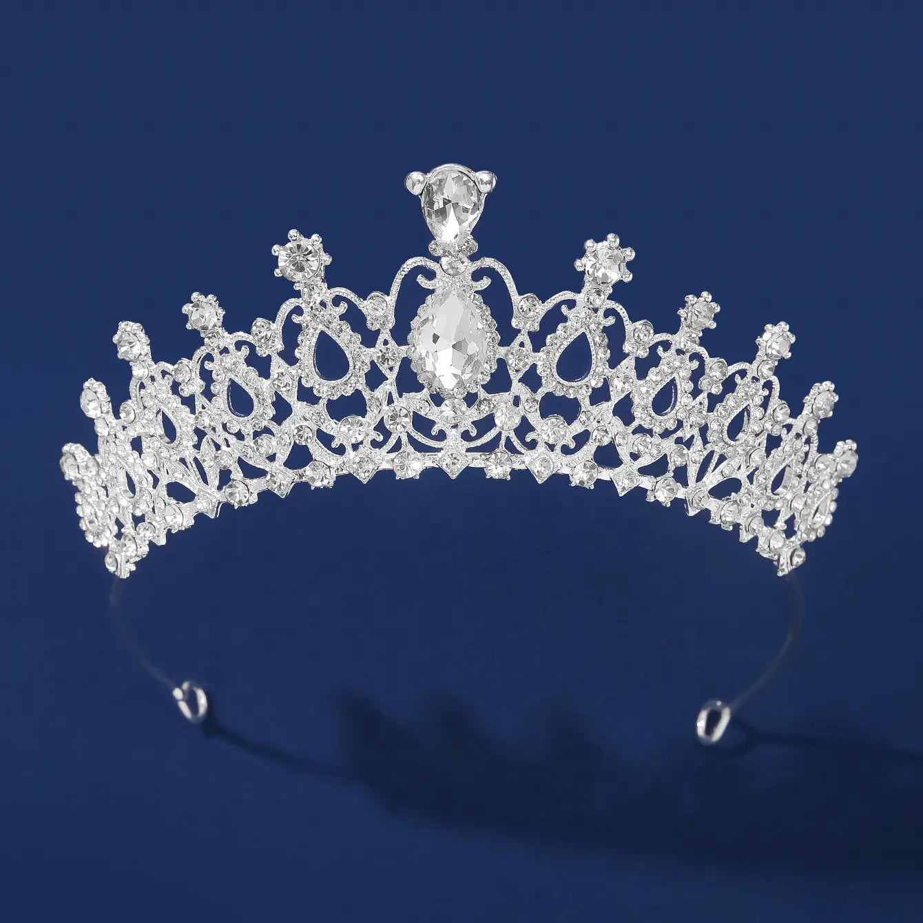 Princess Crown Headband with Rhinestones for Weddings