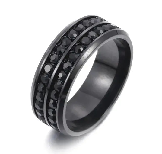 Zorcvens Men's Stainless Steel Zircon Engagement Ring