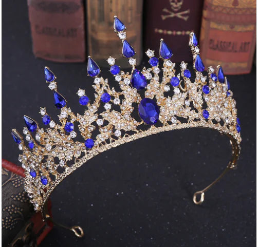 H1259 European Baroque Bride Crown with Rhinestones