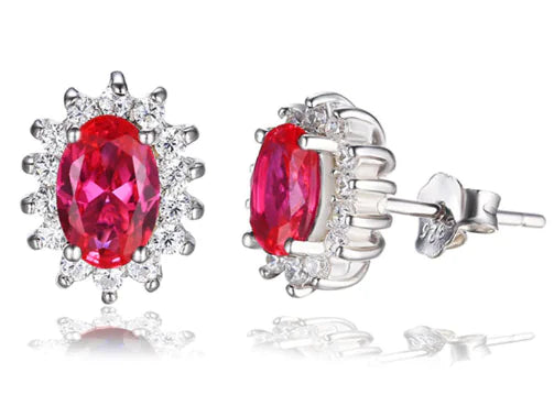 Colored Gemstone Ring and Earring Set for Women