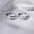 Sterling Silver 925 Simple Couple Ring - Light Luxury