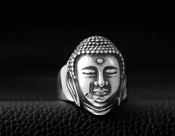 Titanium Steel Buddha Head Ring for Men (Wholesale)