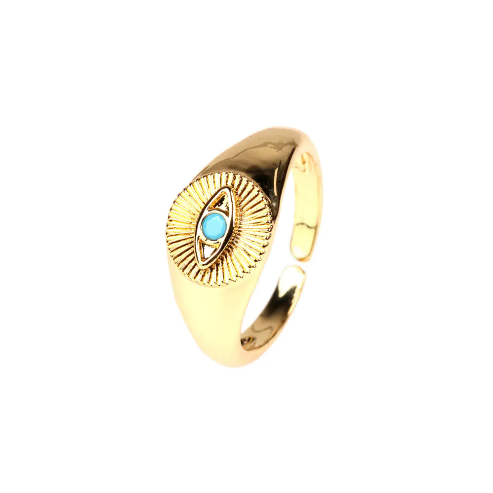18K Gold-Plated Copper Ring in European Cold Style