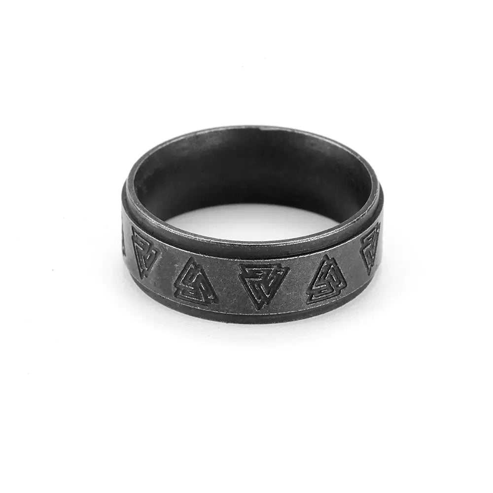 Vintage Viking Triangle Titanium Steel Ring for Men