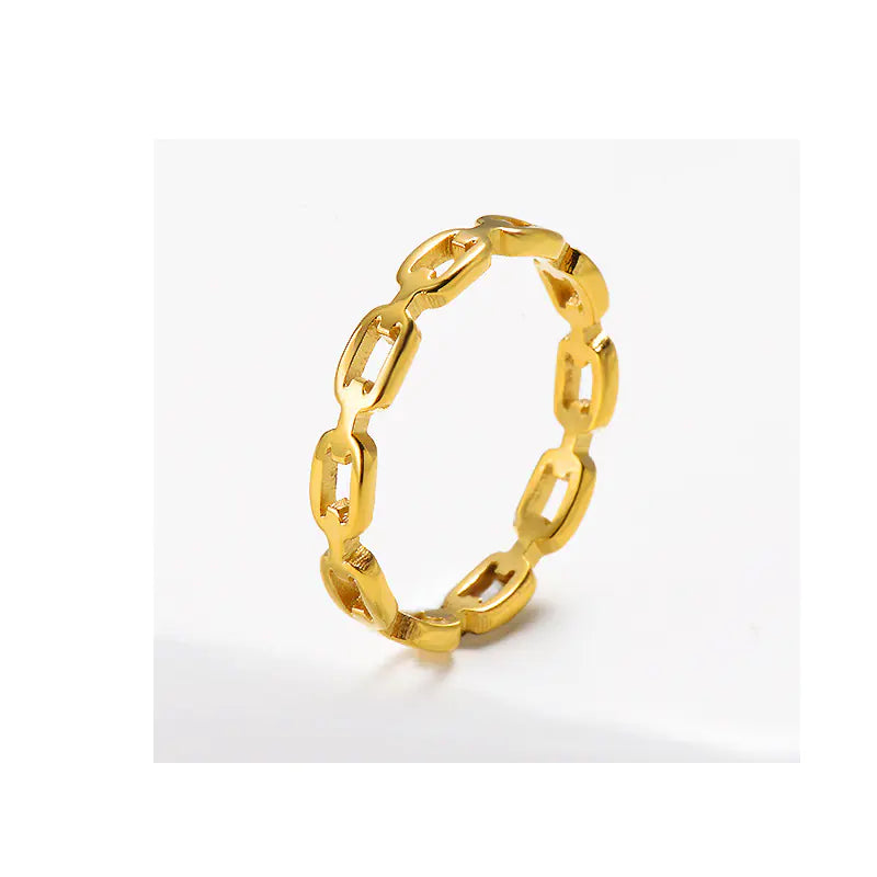 2020 Fashionable 18K Gold-Plated Square Ring for Women