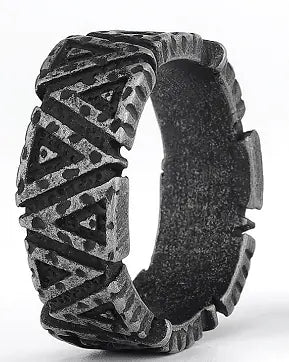 Titanium Steel Viking Pattern Ring for Men and Women